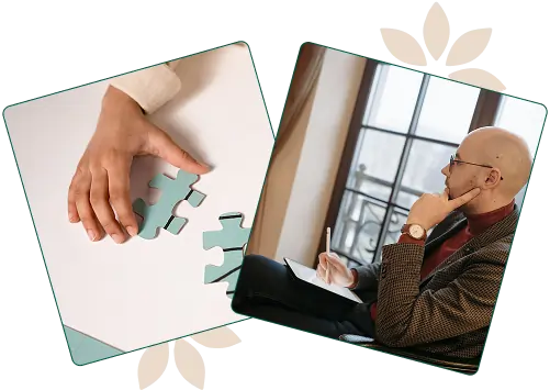 Person som mottar støtte i kognitiv atferdsterapi-time