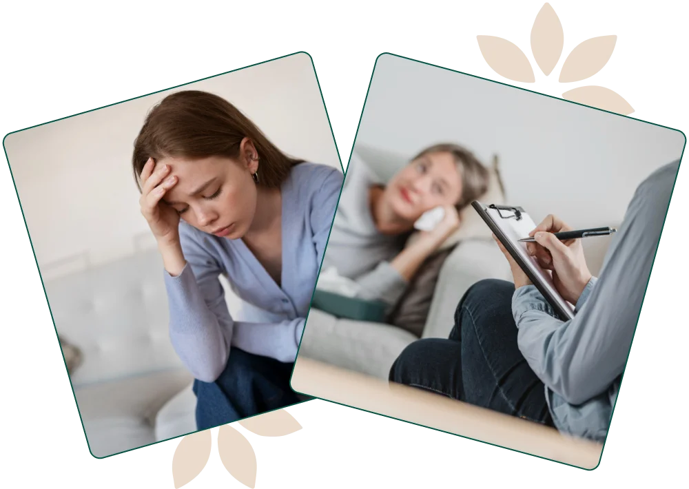 Bannerbilde som viser personer i et moderne terapilokale hos Kognitiv Terapeut